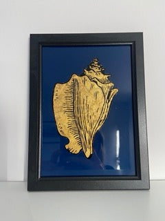 Conch Shell Artwork – A Timeless Ocean-Inspired Piece - Gold-Gilded