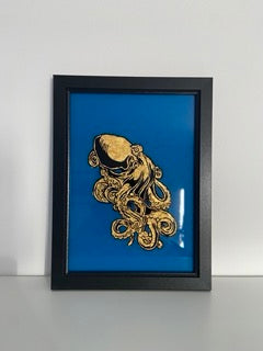 Octopus - Hand painted Gilded Artwork – Framed