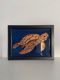 Turtle - Hand painted Gilded Artwork – Framed