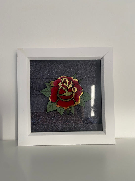 Rose - Hand painted Gilded Artwork – Framed