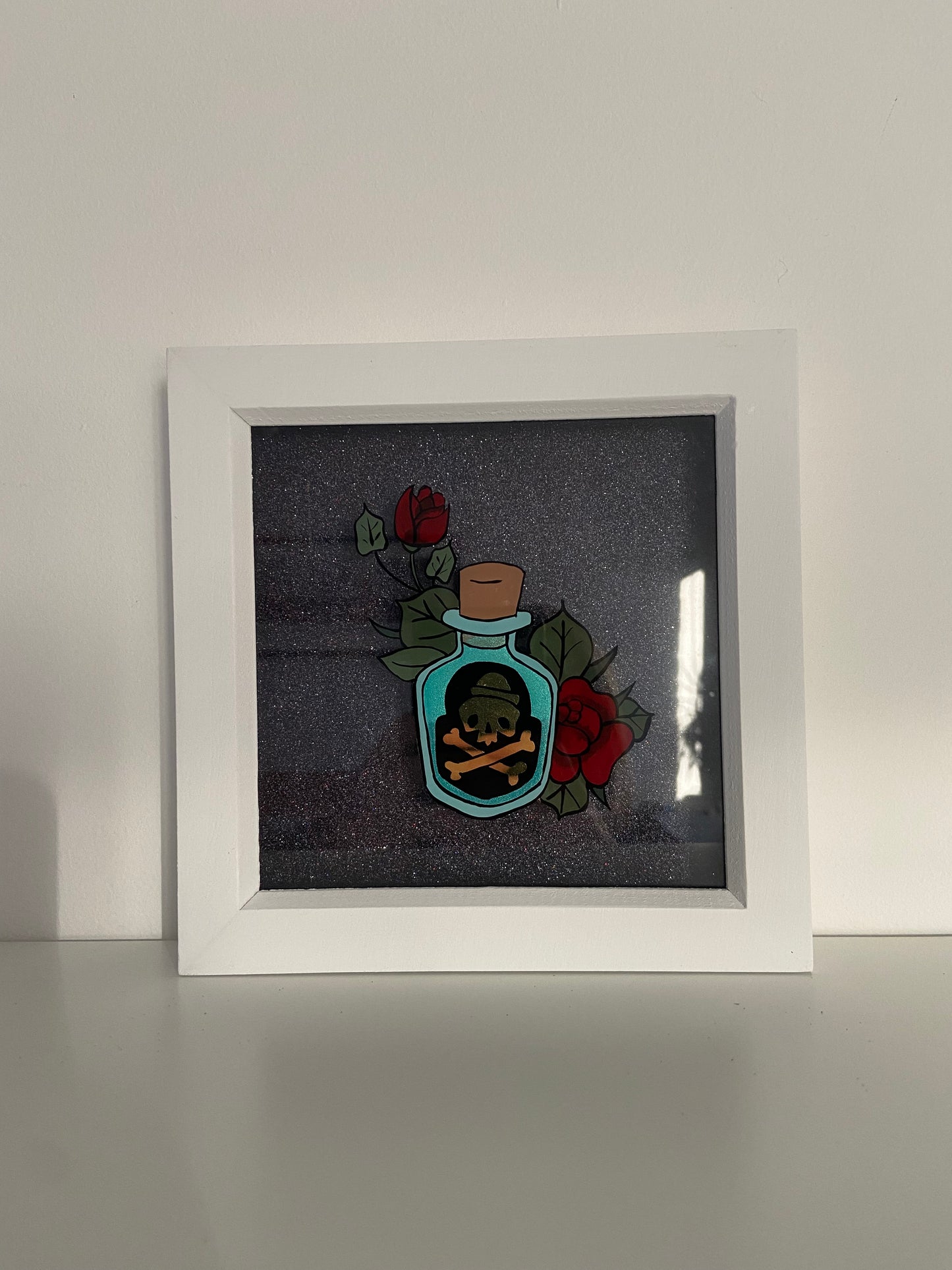 Poison Bottle - Hand painted Gilded Artwork – Framed